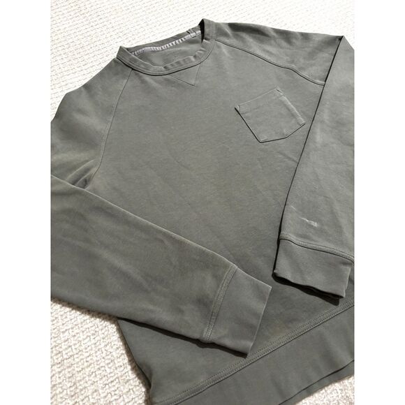 Van Heusen Gray Crewneck Sweatshirt M Minimalist Casual Pullover With Pocket - Picture 3 of 9